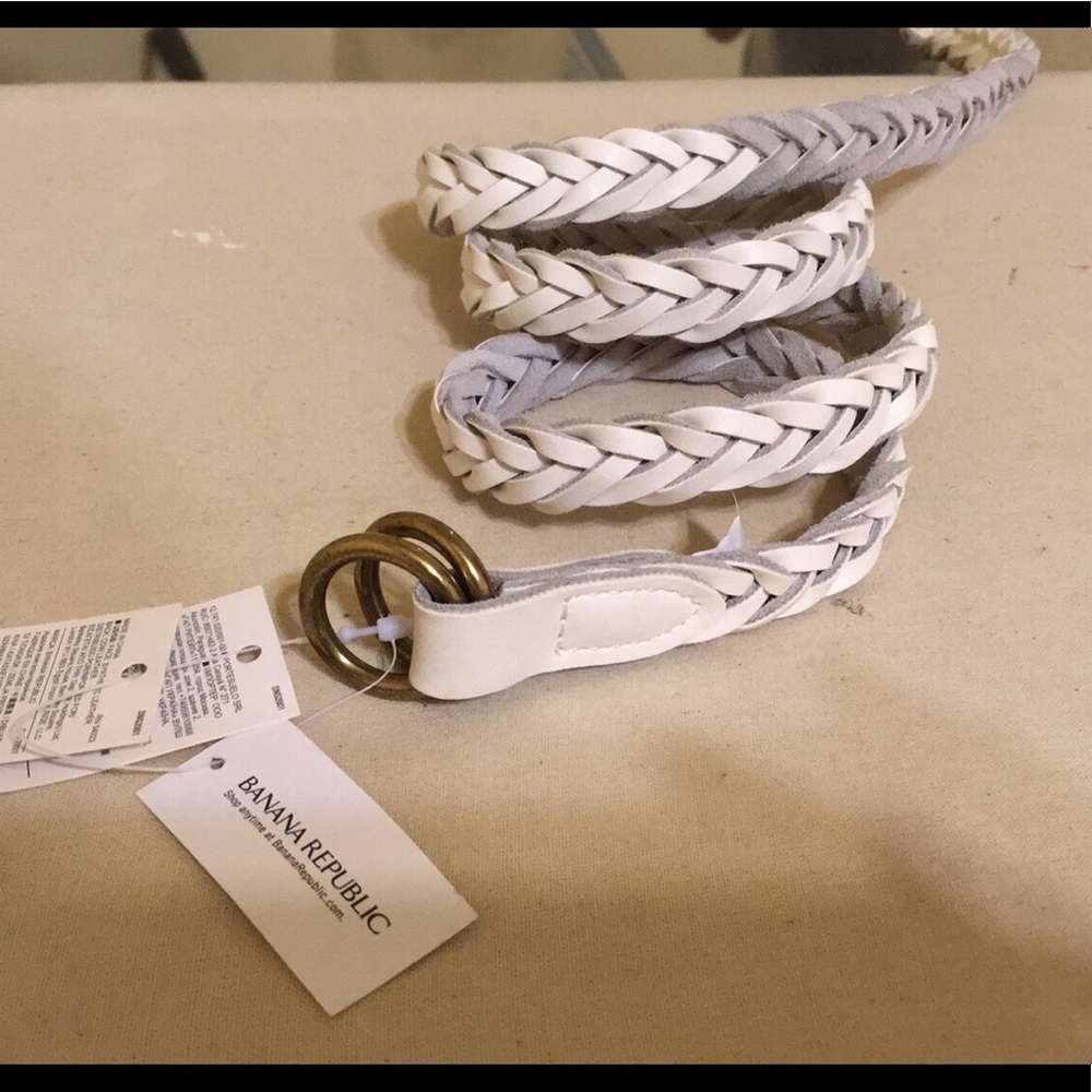 White braided banana republic belt